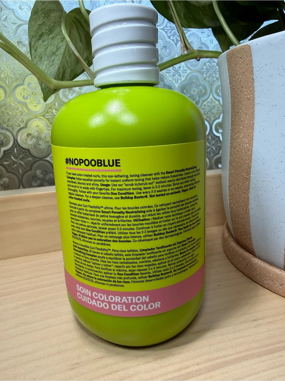 DevaCurl No-Poo Anti Brass Zero Lather Toning Cleans for color treated curls New